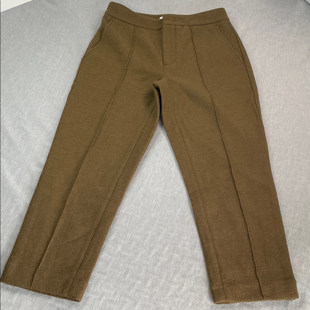 Nwt Vince Olive Green 100% Wool Pants Women’s Size 0 New Work Trousers Slacks